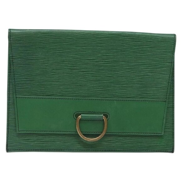 LOUIS VUITTON Epi Jena Clutch Bag Green M52724 LV Auth - Picture 1 of 16